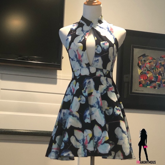 Floral Print Cut out Detail Dress S M L - Picture 3 of 4